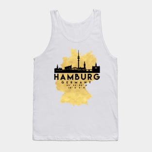 Hamburg Germany Skyline Map Art Tank Top